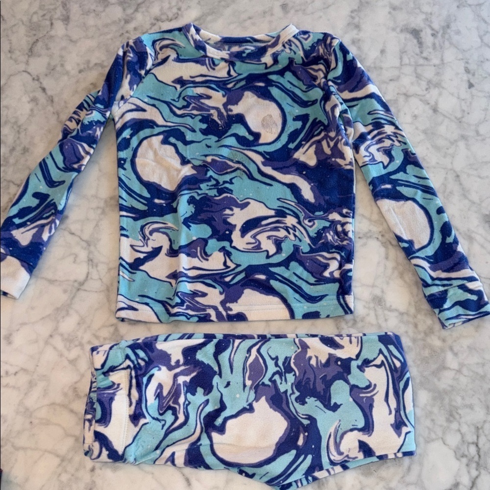 Cat & Jack Blue and White Swirl fleece Pajama Set